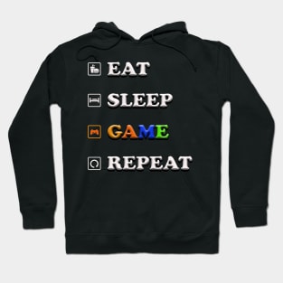 Funny Eat Sleep Game Repeat Gift for Video Games Lovers Hoodie